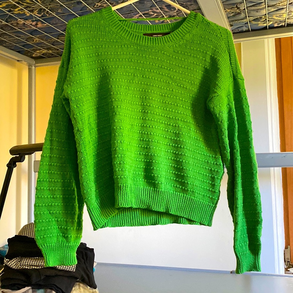 Green wooly sweater